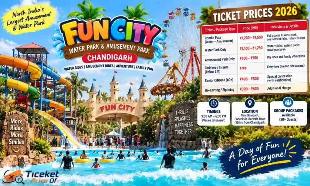 Fun City Water Park Chandigarh Ticket Price